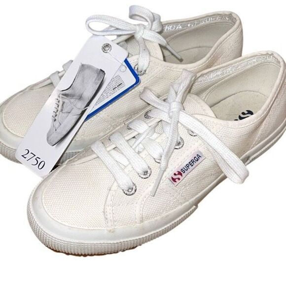 Superga Unisex 2750 Cotu Classic Canvas Lace-up Sneakers‎ Ivory Sz M 4.5/W 6 NWT - Picture 1 of 8